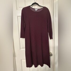 J.Jill Long Sleeve Plaid Ponte Knit Dress Medium